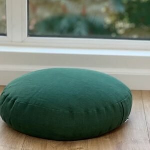 Dyed Cotton Round Meditation Cushion -With Buckwheat Filling