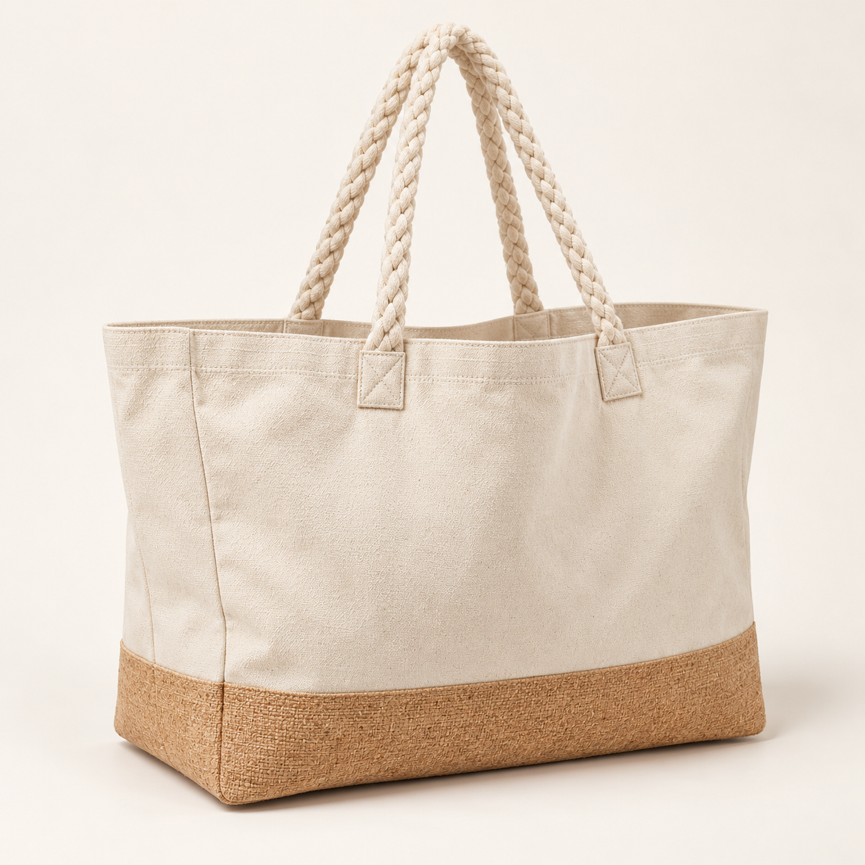 Cotton Beach Bag with Gusset Base