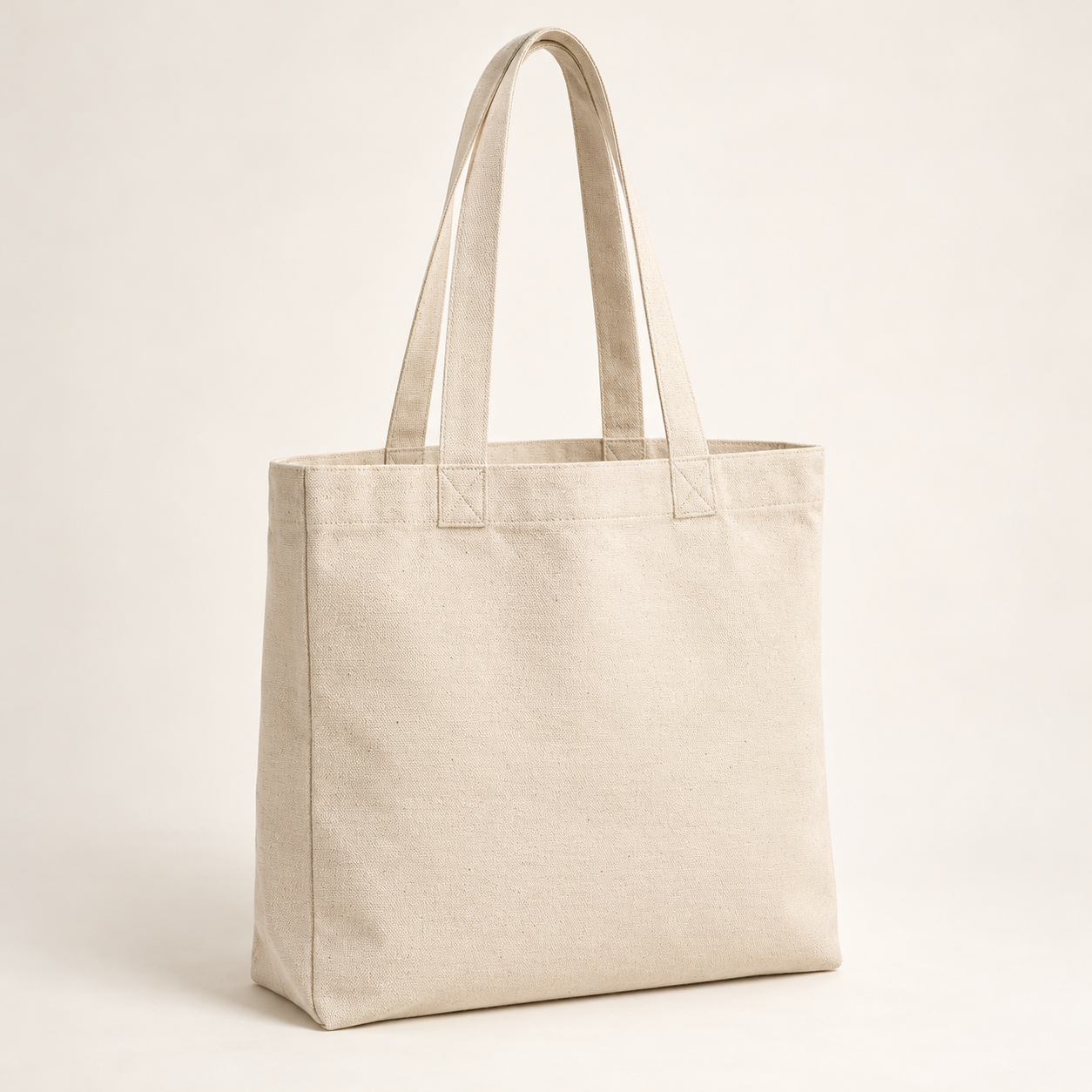 Cotton Canvas Tote Bag with Long Carry Handles