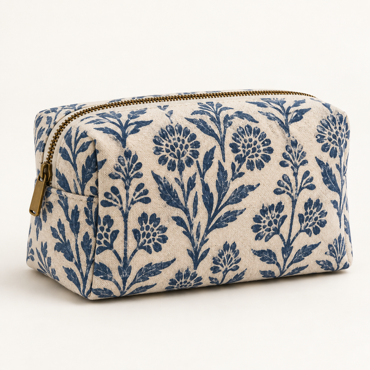 Hand Block Printed Canvas Multi-Utility Organizer Pouch