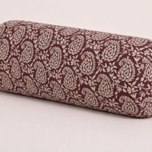 Cotton Hand Blocked Traditional Floral Print Round Yoga Bolster