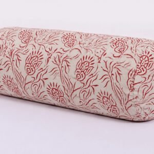Cotton Artisan Floral Print Round Yoga Bolster