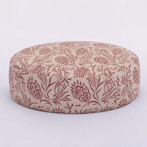 Full floral Printed Cotton Round Meditation Cushion -Non Pleated