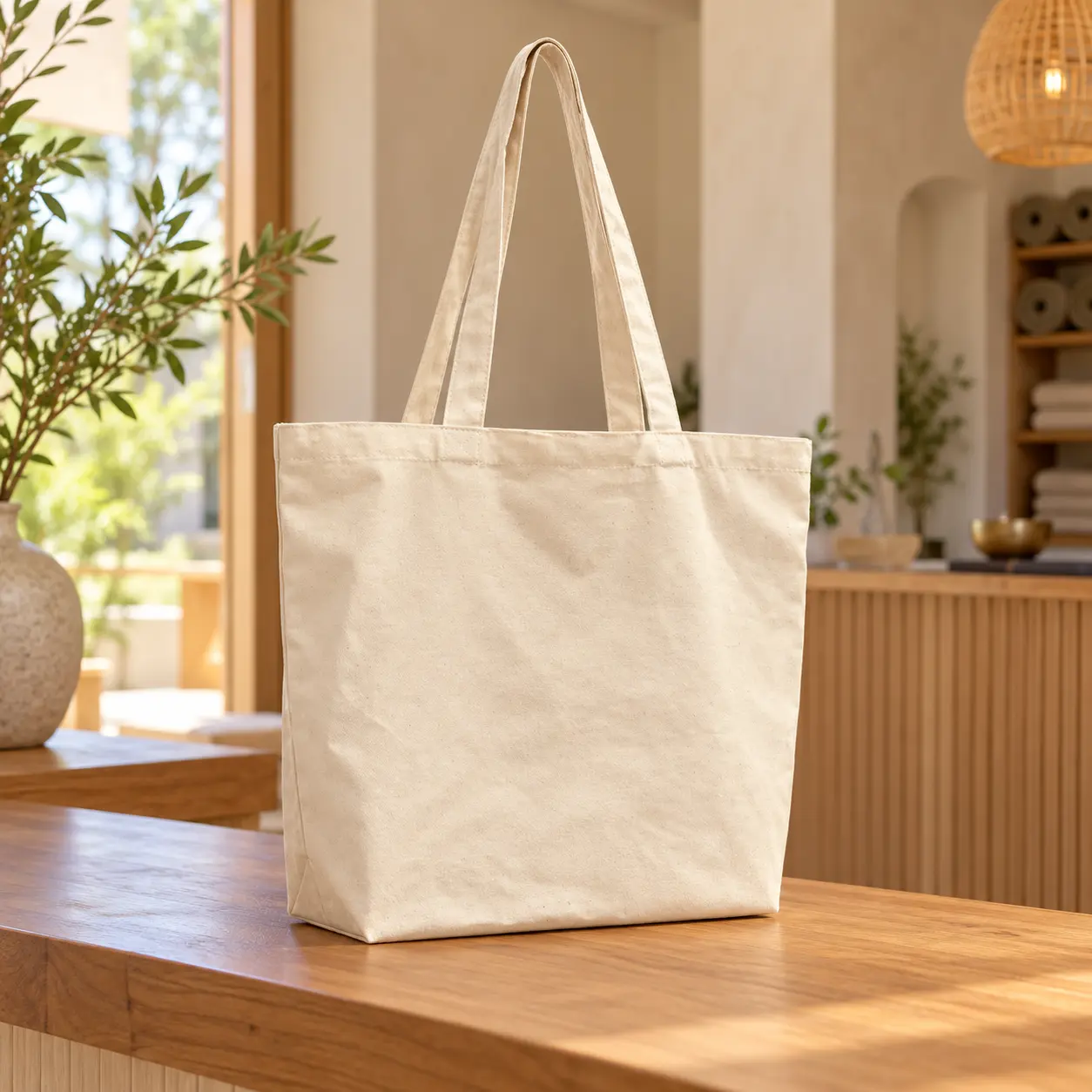 Gusseted Cotton Canvas Retreat Tote styled retreat presentation