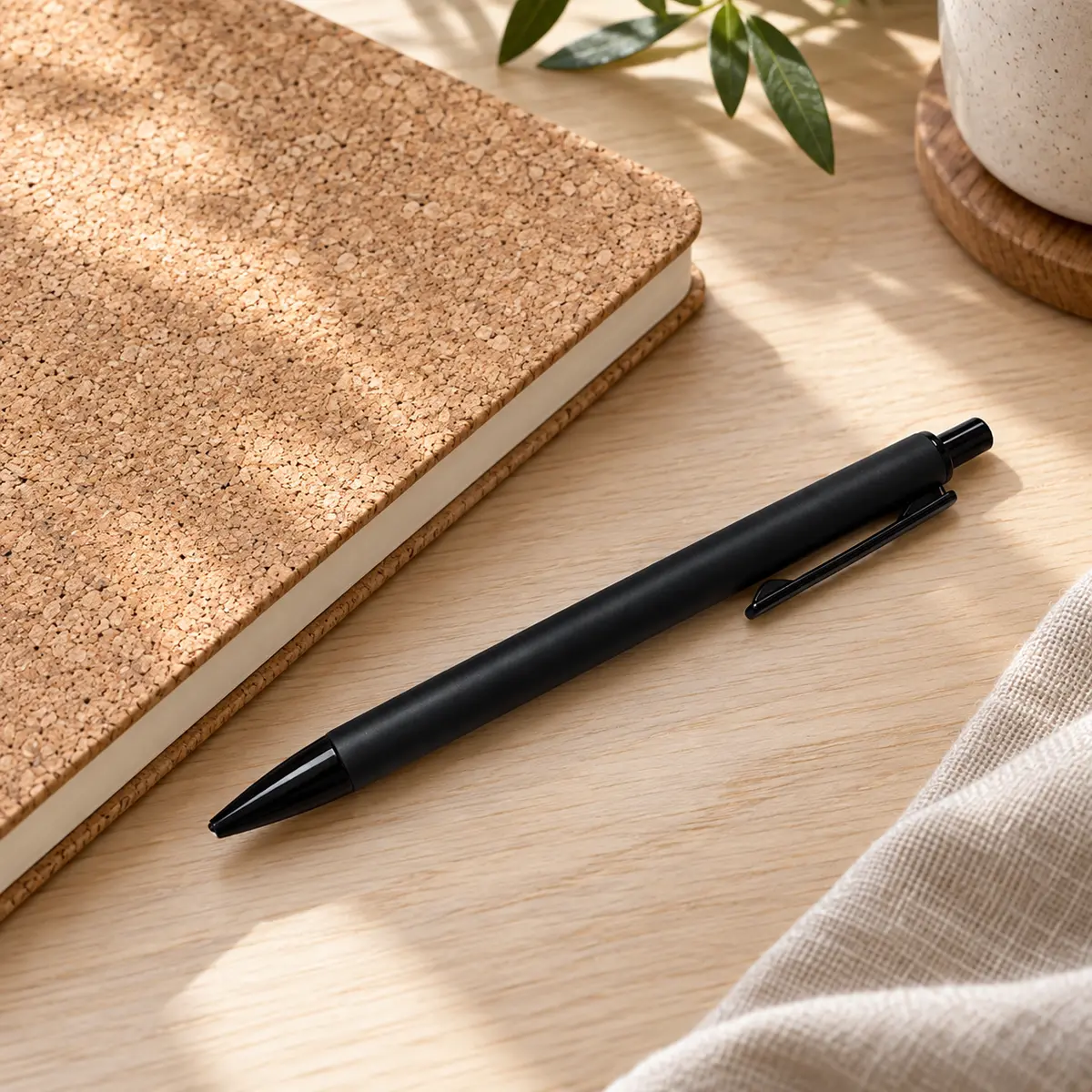 Black Metal Click Pen styled retreat presentation