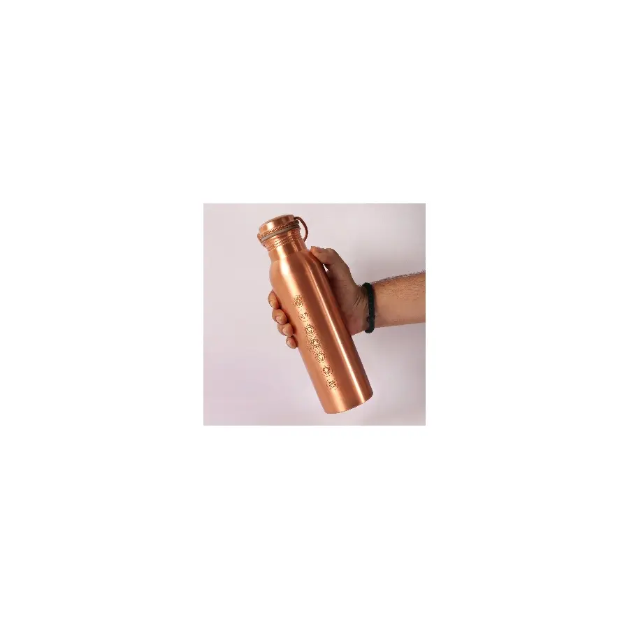 Seven-Chakra Copper Water Bottle actual product photograph